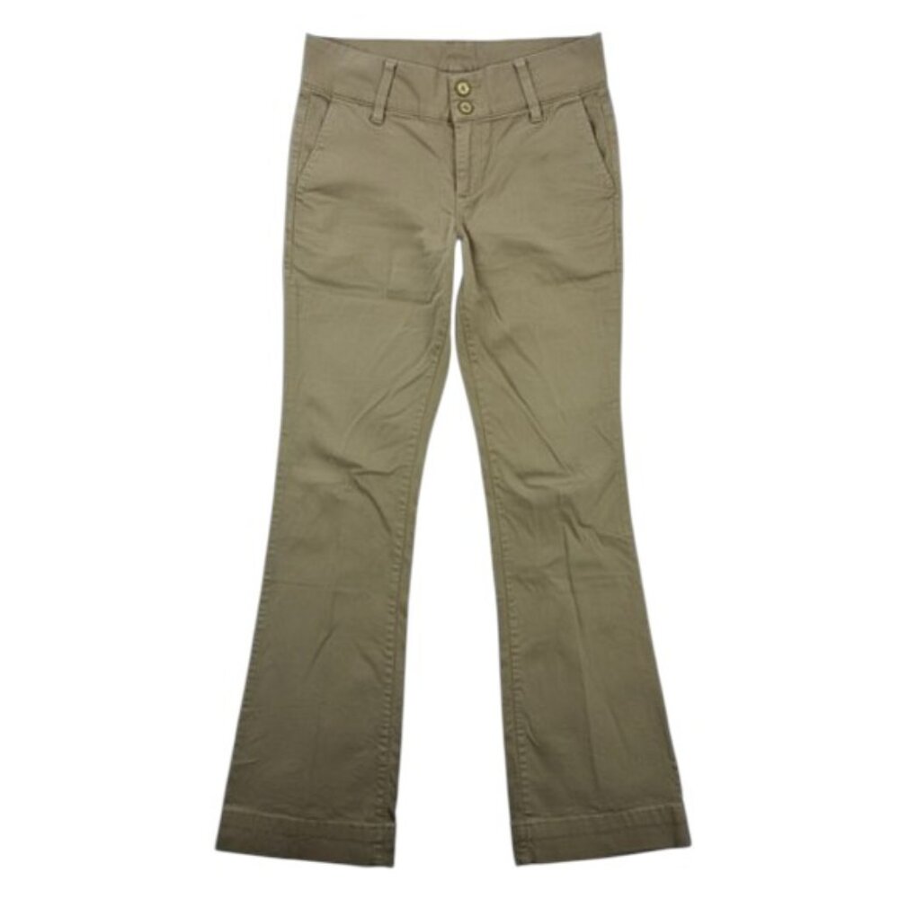 ZARA TRF Flare Pants Women’s 8 Tan Beige Rayon Blend Stretch‎ Casual Pants
